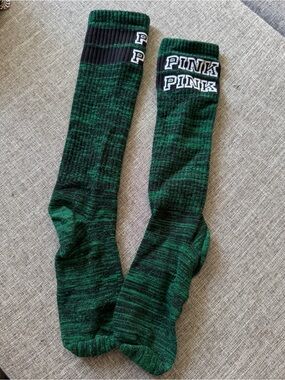 PINK Victoria's Secret Green Marled Knee-High Socks